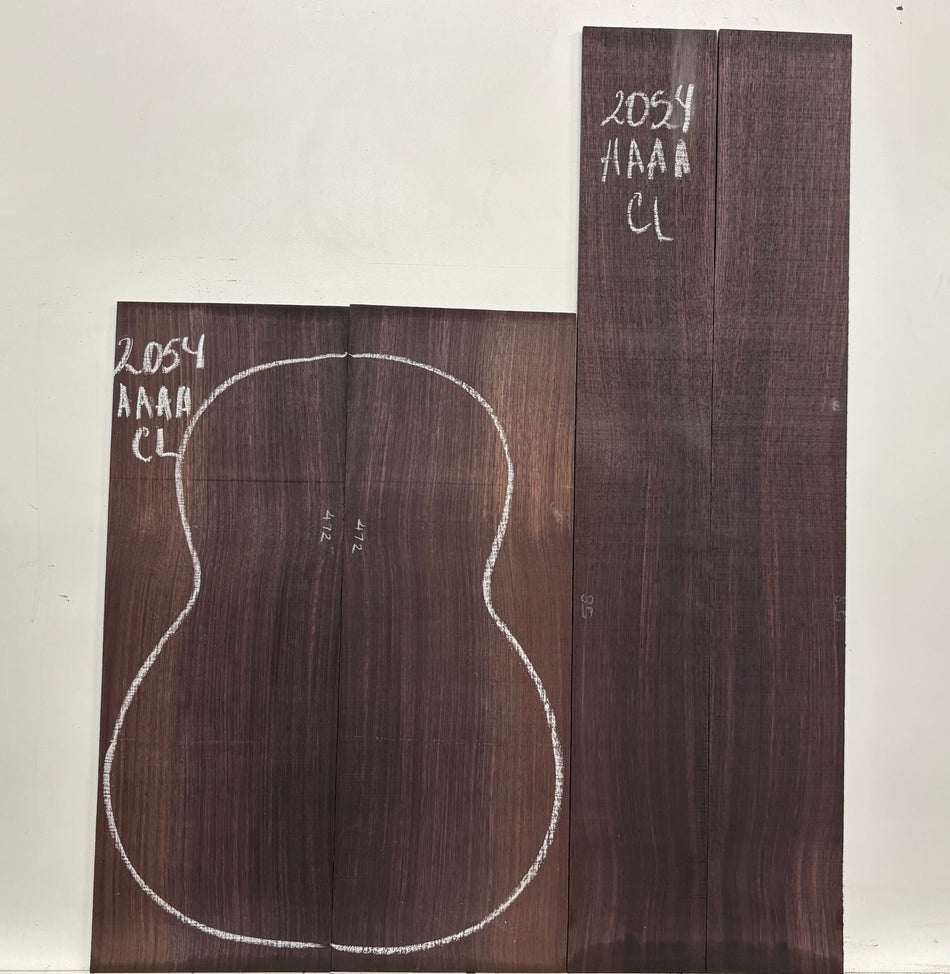 East Indian Rosewood Classical AAAA Grade Guitar Back & Side Set #2054 - Exotic Wood Zone
