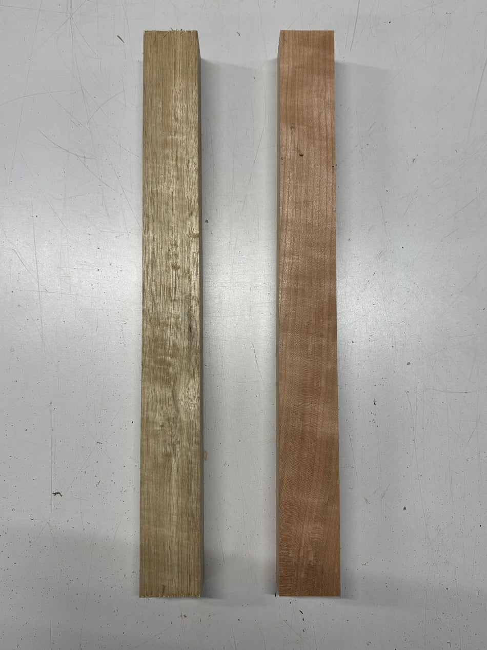 2 Pack, 2 Species White Limba + Cherry Turning Wood Blanks 20"x2"x1-7/8" #6871