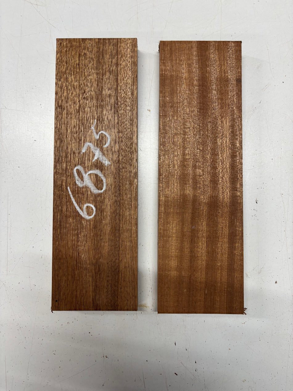 2 Pack, 2 Species African Mahogany + Sapele Thin Stock Lumber 12"x3-3/4"x1"#6875