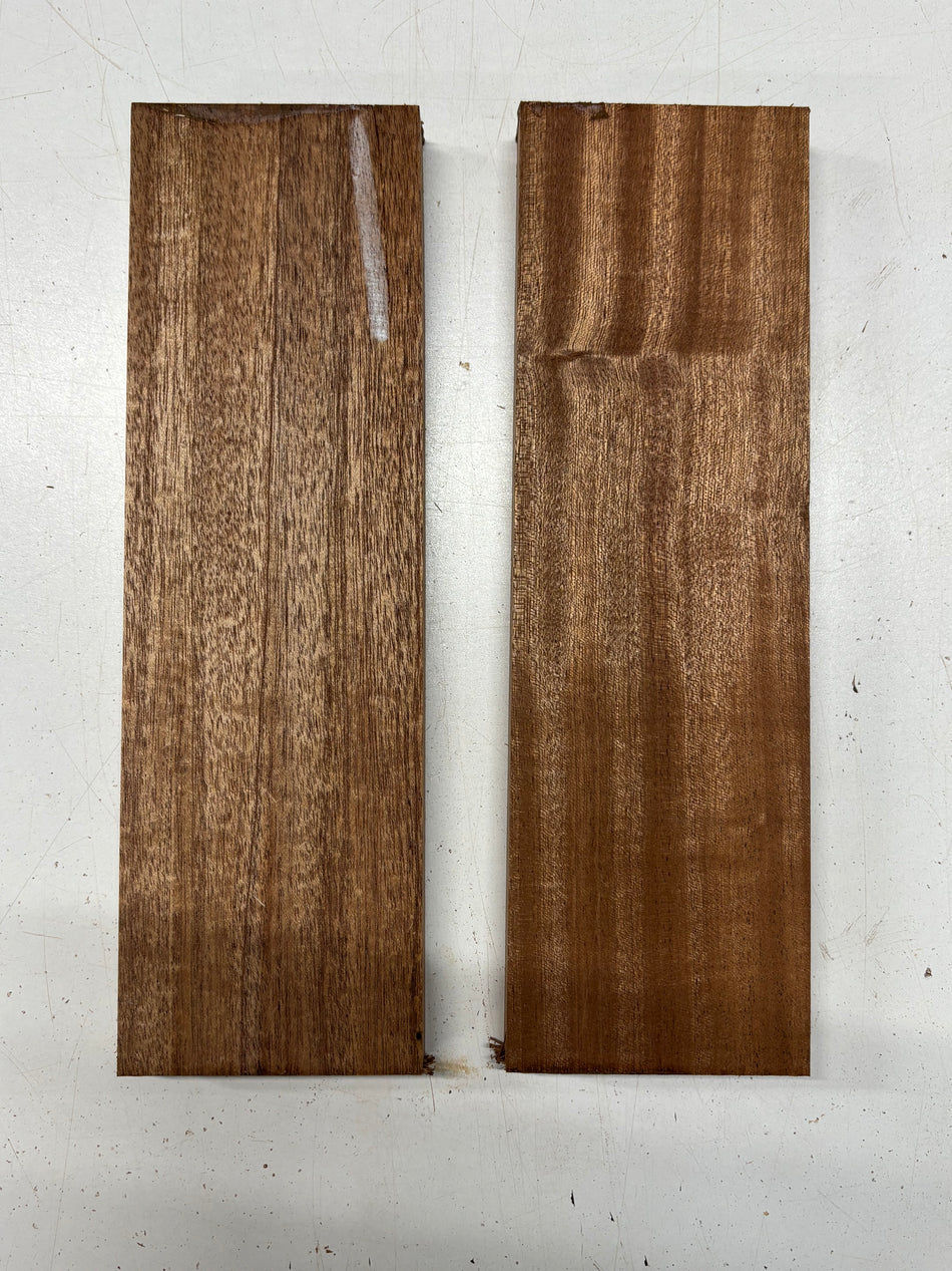 2 Pack, 2 Species African Mahogany + Sapele Thin Stock Lumber 12"x3-3/4"x1"#6875
