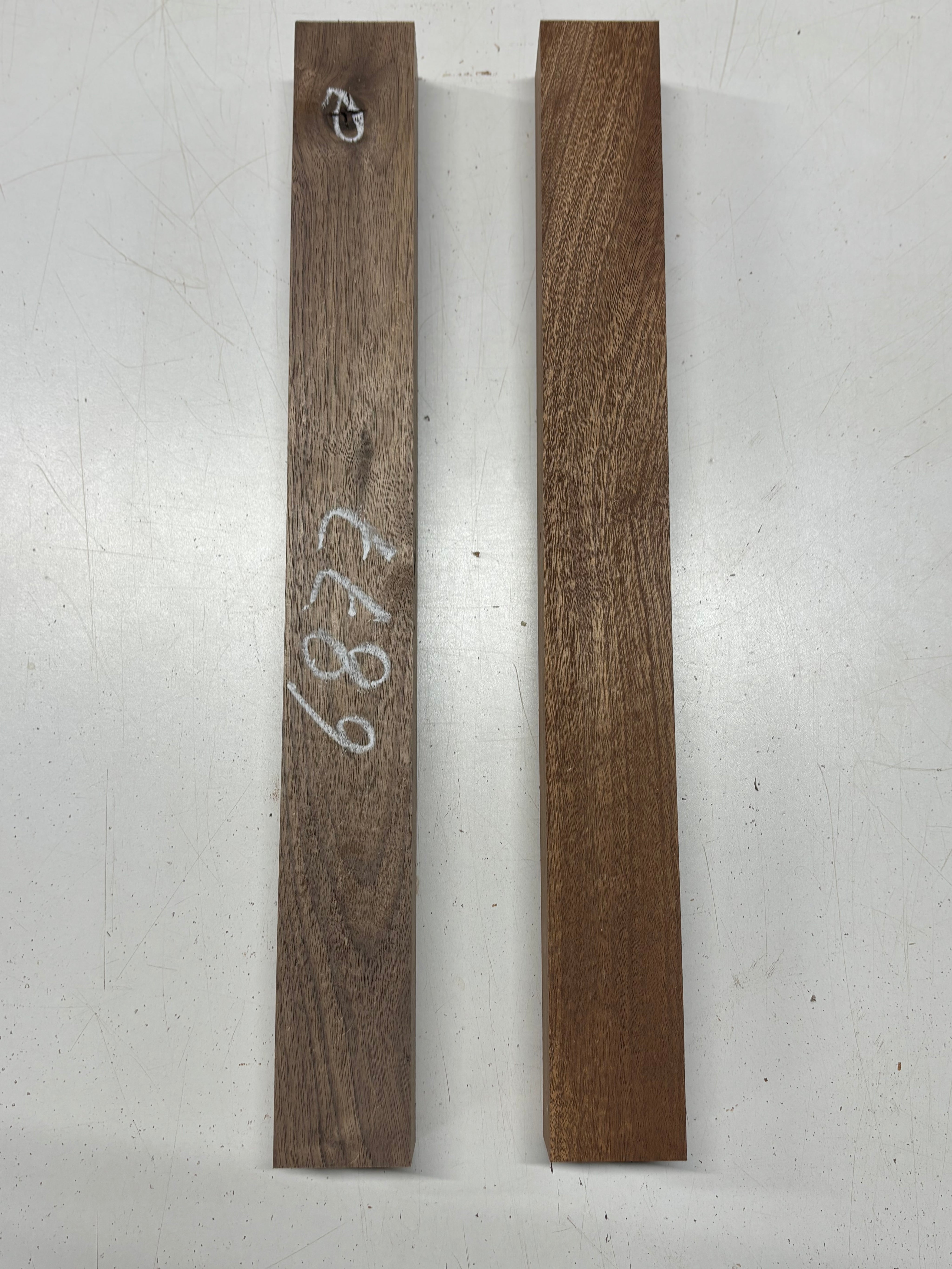 2 Pack, 2 Species Black Walnut + Sapele Turning Wood Blanks 20-1/2"x2-1/4"x1-7/8"#6877 - Exotic Wood Zone
