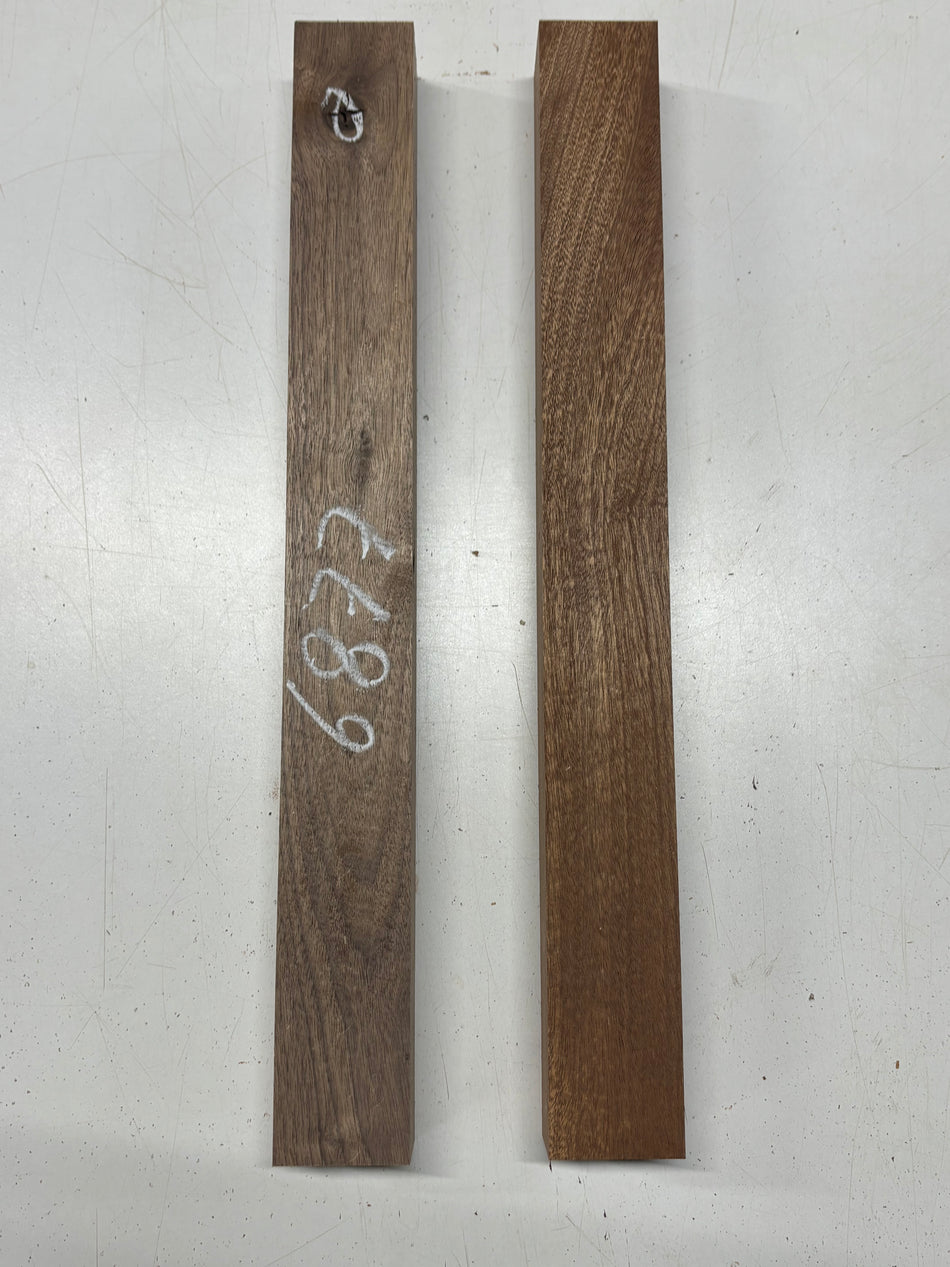 2 Pack, 2 Species Black Walnut + Sapele Turning Wood Blanks 20-1/2"x2-1/4"x1-7/8"#6877