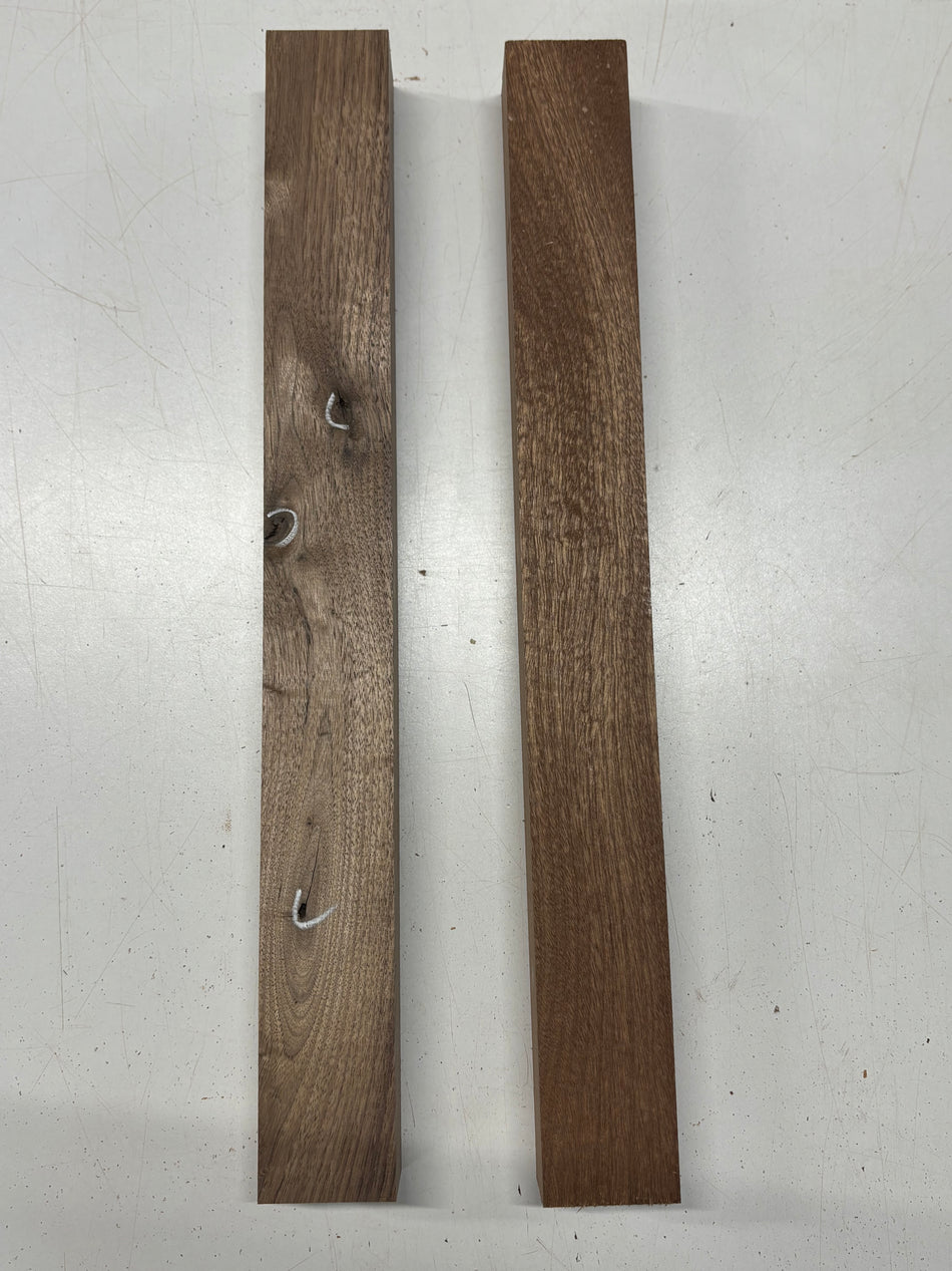 2 Pack, 2 Species Black Walnut + Sapele Turning Wood Blanks 20-1/2"x2-1/4"x1-7/8"#6877