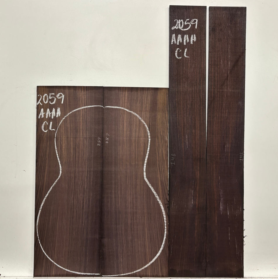 East Indian Rosewood Classical AAAA Grade Guitar Back & Side Set #2059 - Exotic Wood Zone