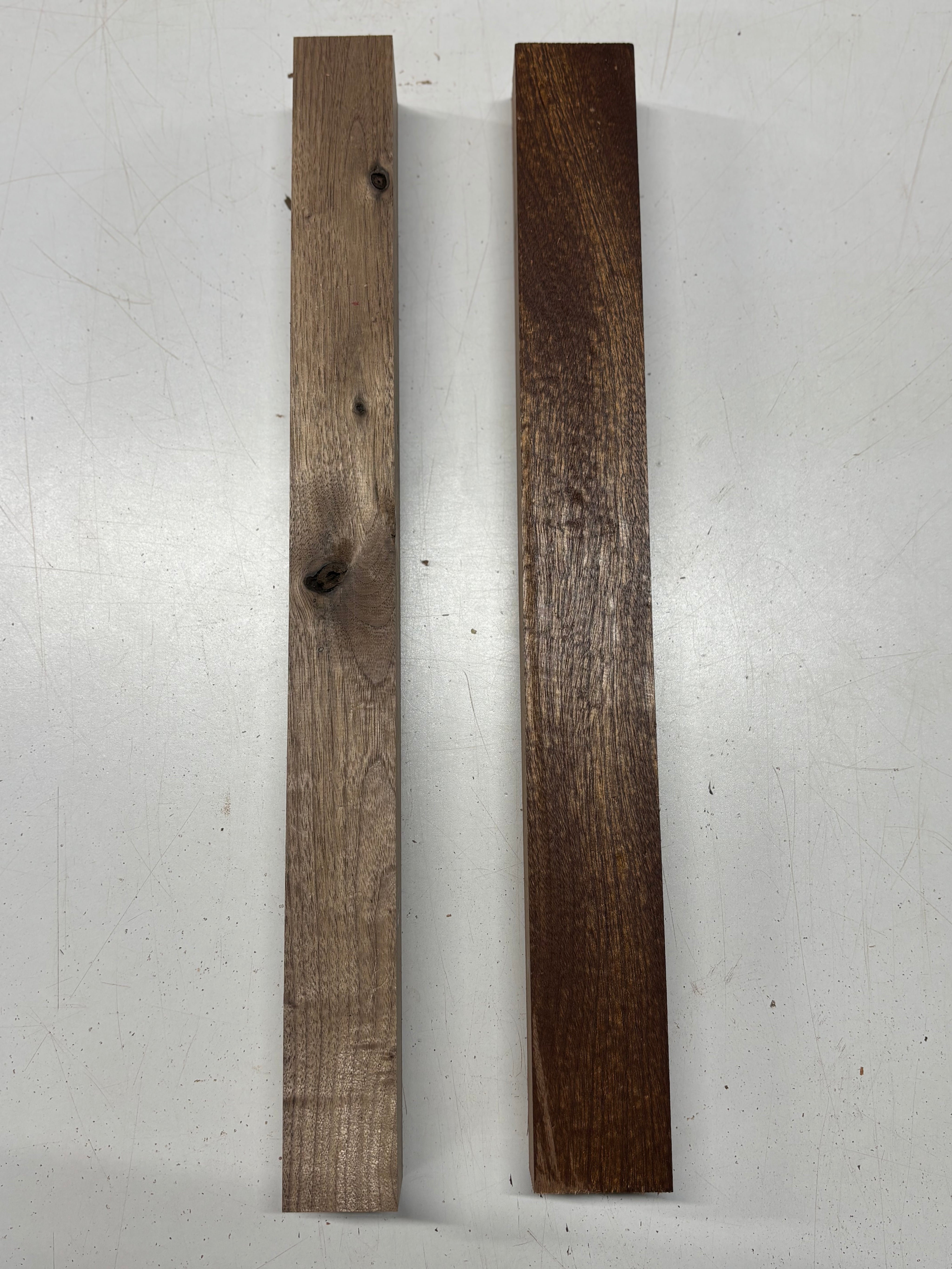 2 Pack, 2 Species Black Walnut + Sapele Turning Wood Blanks 20-1/2"x2-1/4"x1-7/8"#6877 - Exotic Wood Zone