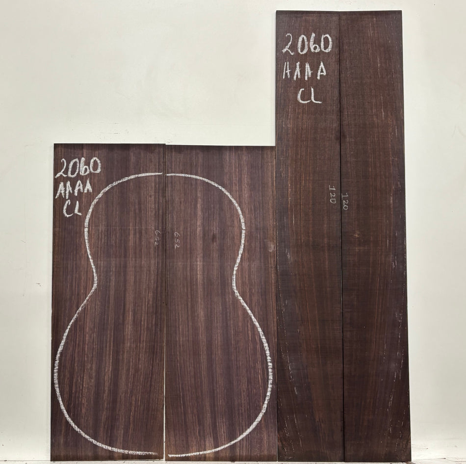 East Indian Rosewood Classical AAAA Grade Guitar Back & Side Set #2060 - Exotic Wood Zone