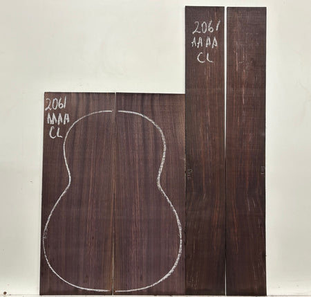 East Indian Rosewood Classical AAAA Grade Guitar Back & Side Set #2061 - Exotic Wood Zone