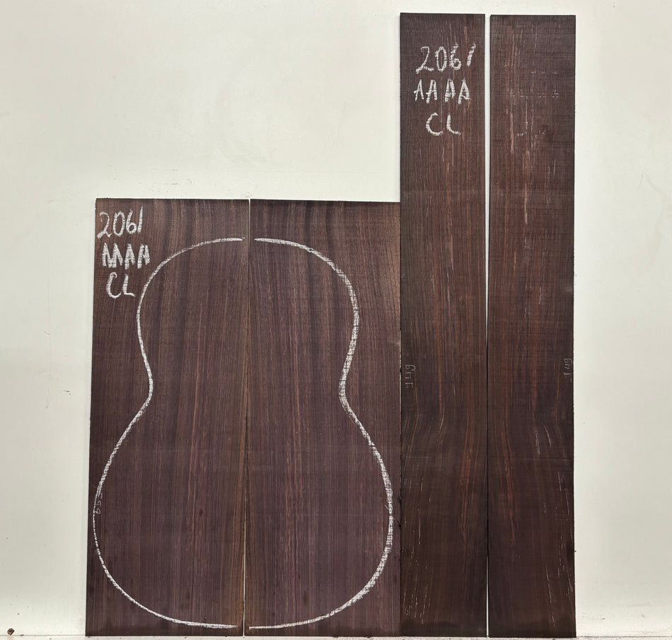 East Indian Rosewood Classical AAAA Grade Guitar Back & Side Set #2061 - Exotic Wood Zone