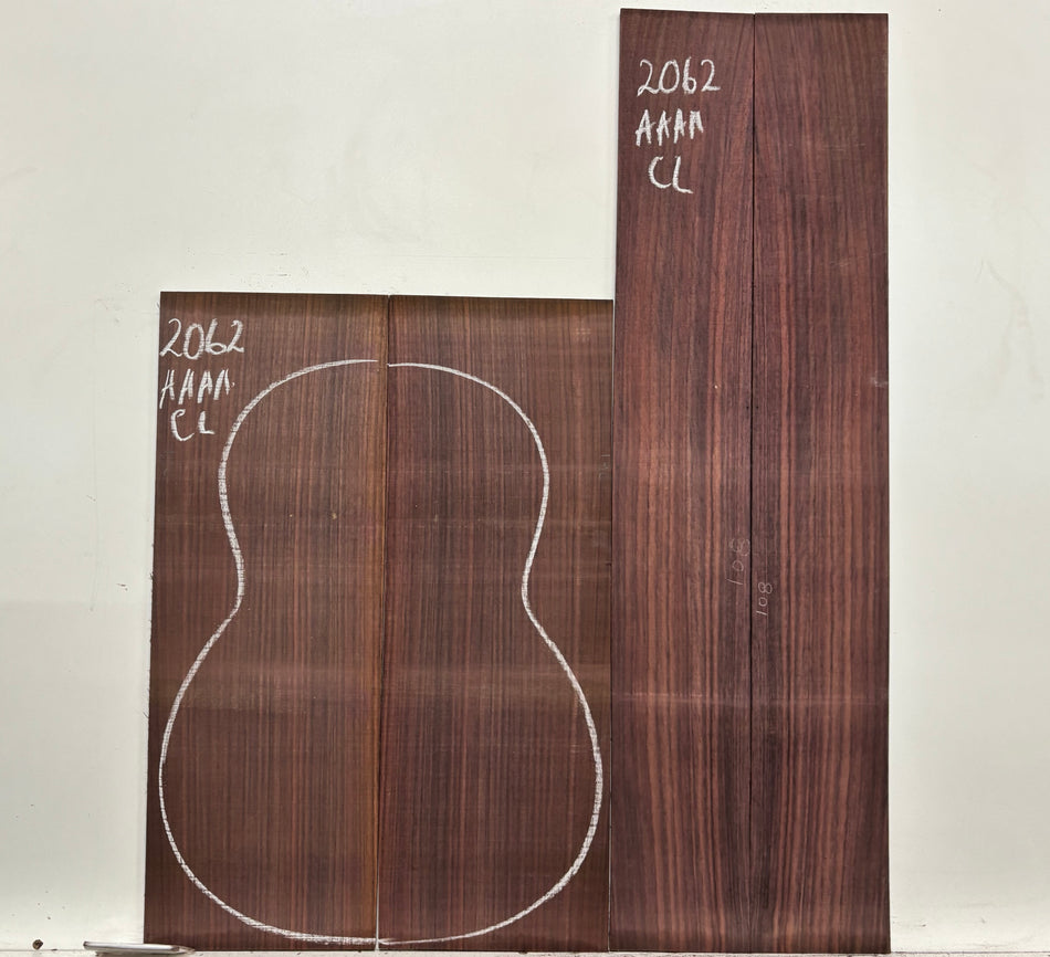 East Indian Rosewood Classical AAAA Grade Guitar Back & Side Set #2062 - Exotic Wood Zone