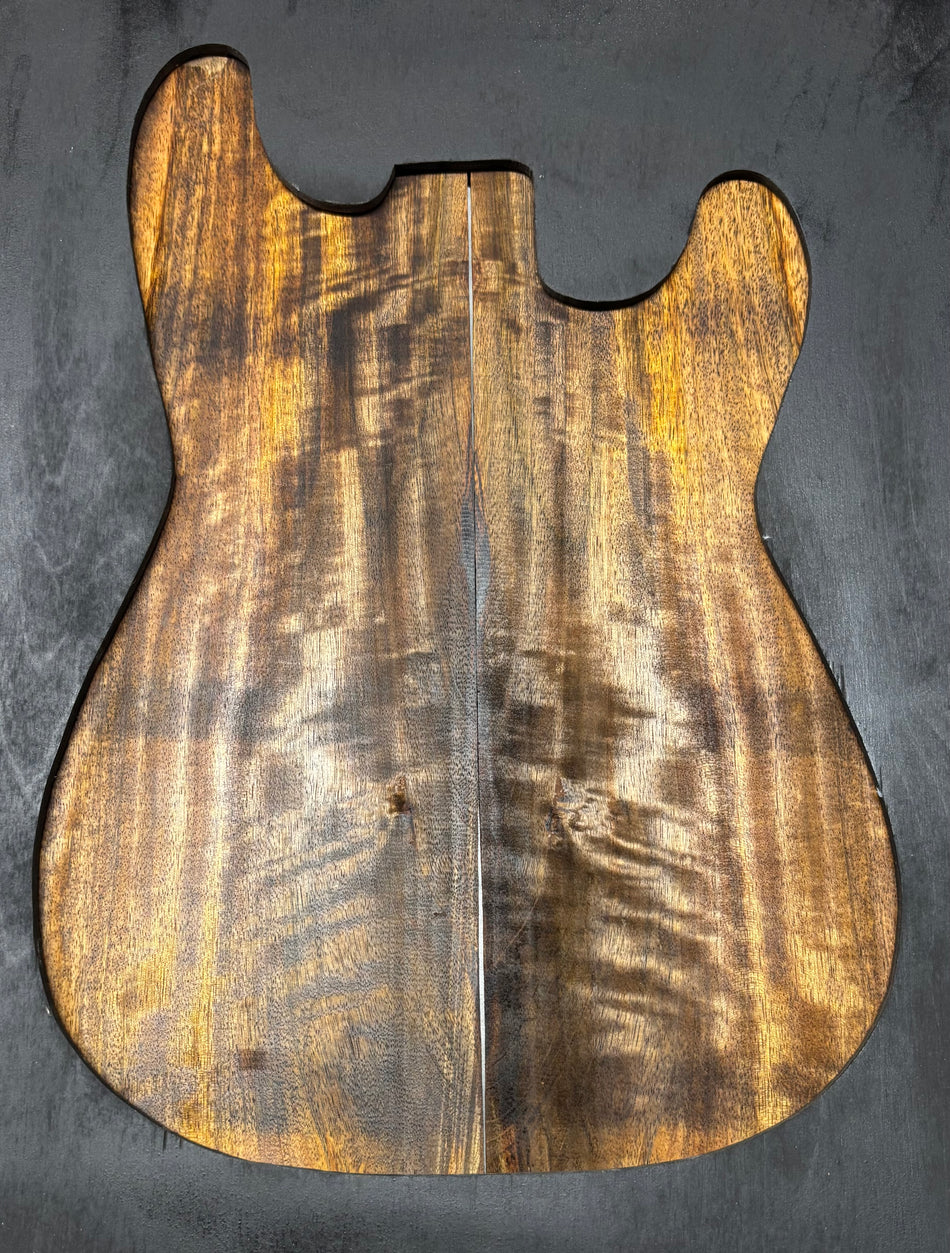 Defective Chocolate Flame Mango Guitar Drop Top- 22" x 7-1/4" x 1/4" #304