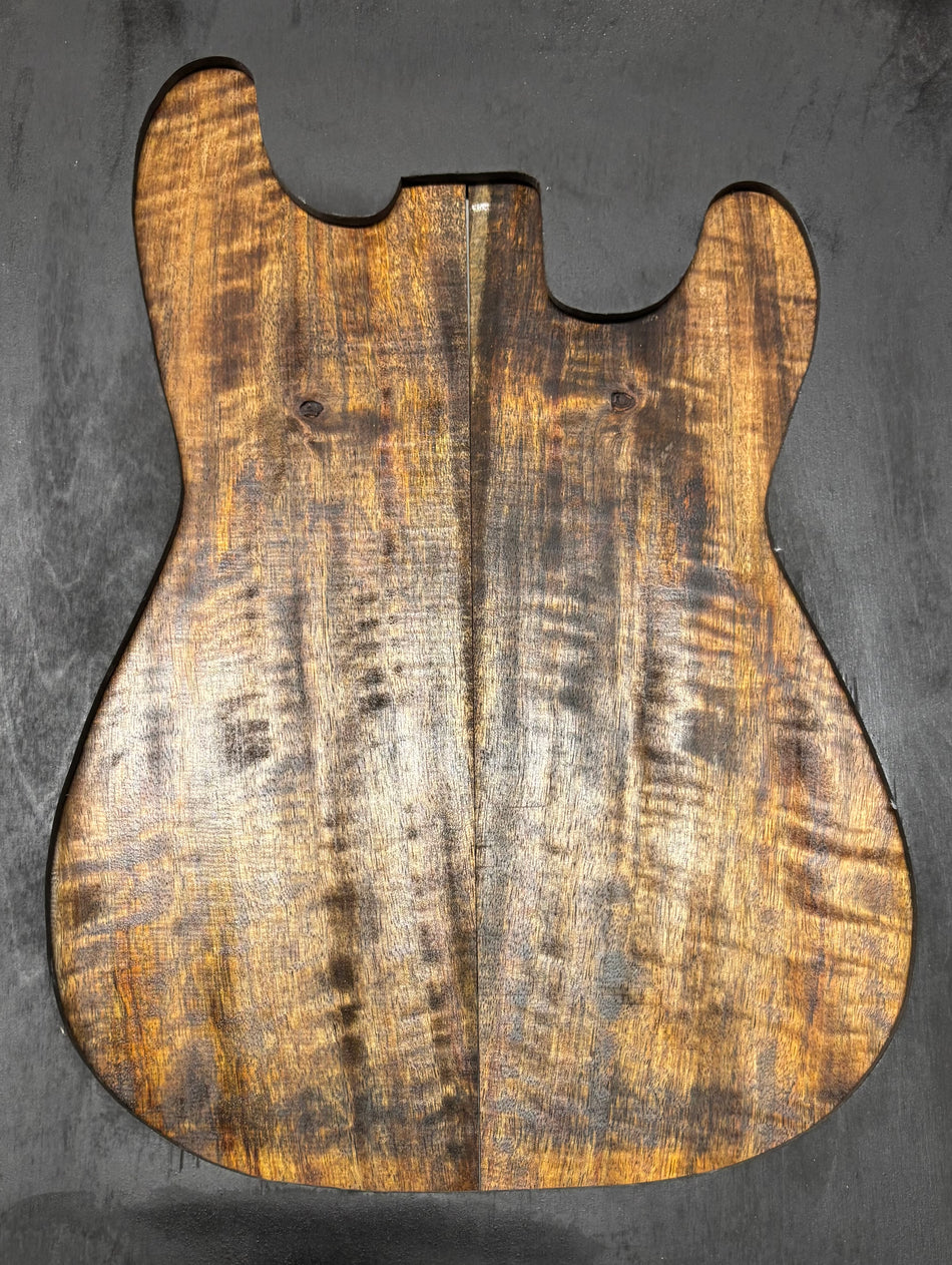 Defective Chocolate Flame Mango Guitar Drop Top- 22" x 7-1/4" x 1/4" #305