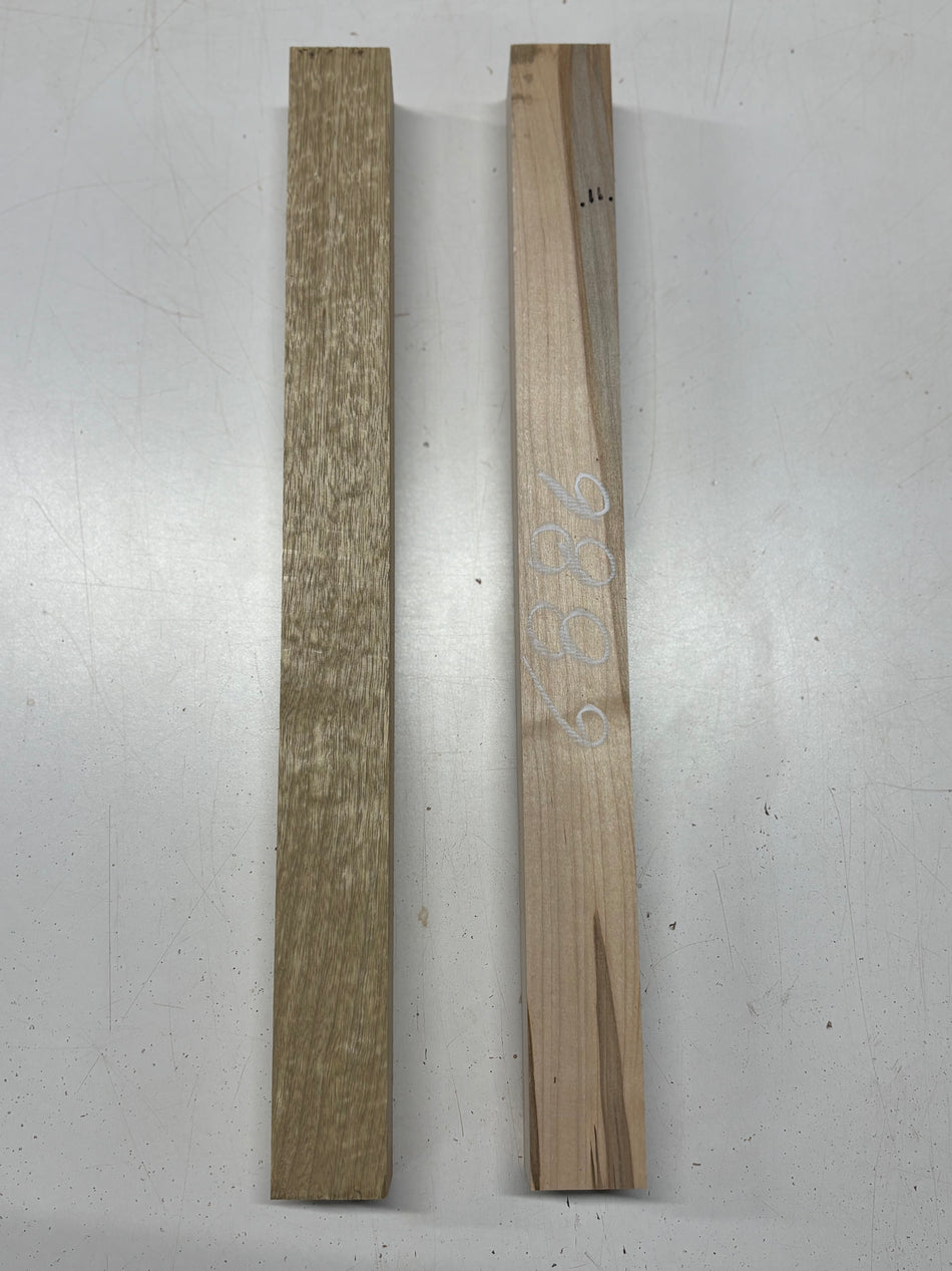 2 Pack, 2 Species Ambrosia Maple + White Limba Turning Wood Blanks 20"x1-7/8"x1-7/8"#6886