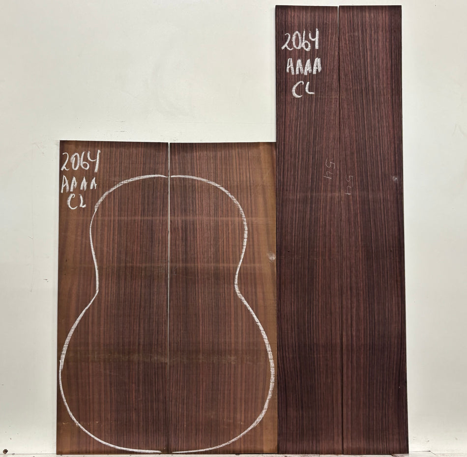 East Indian Rosewood Classical AAAA Grade Guitar Back & Side Set #2064 - Exotic Wood Zone