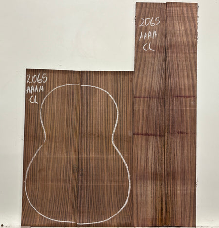 East Indian Rosewood Classical AAAA Grade Guitar Back & Side Set #2065 - Exotic Wood Zone