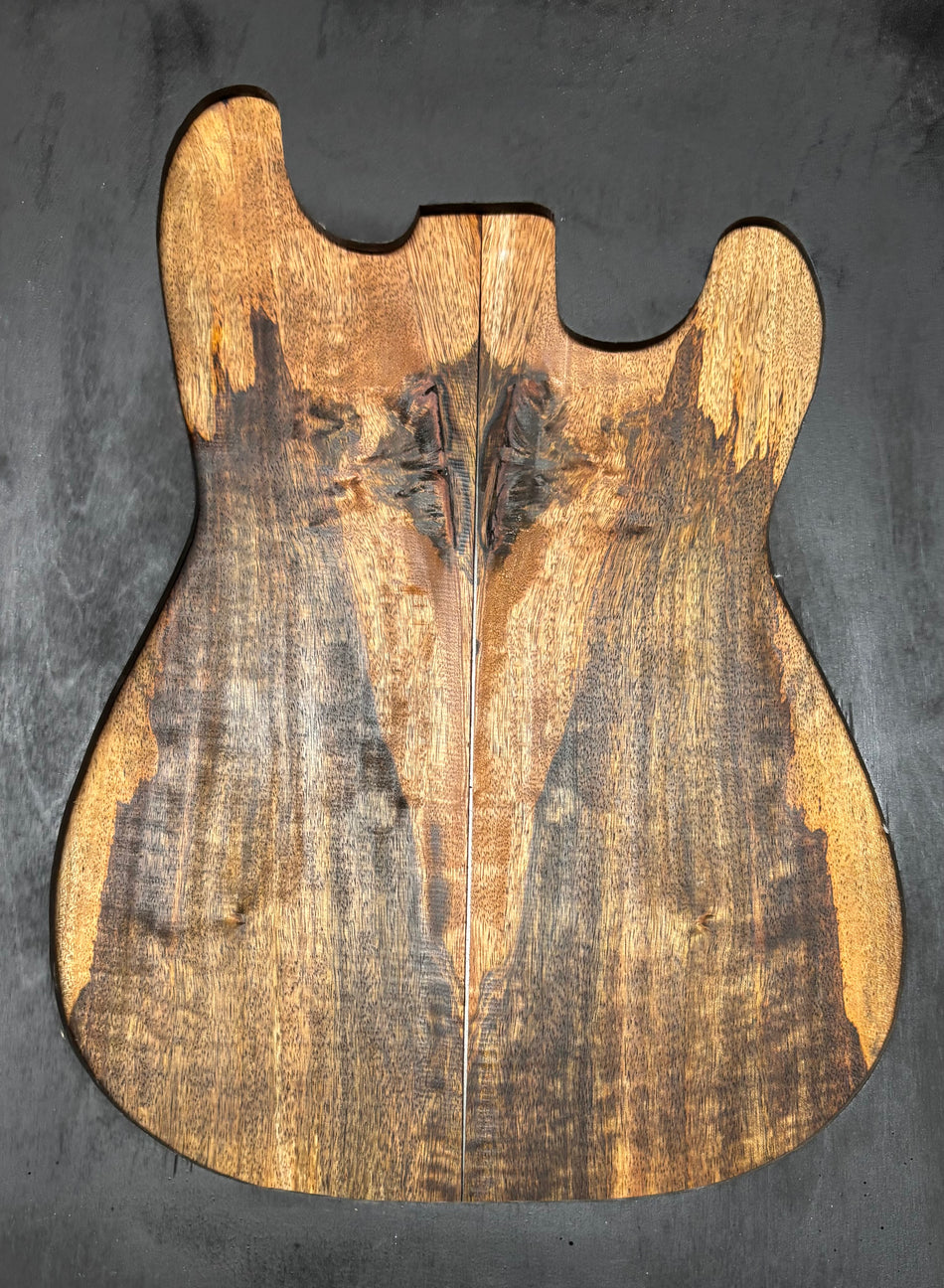 Defective Chocolate Flame Mango Guitar Drop Top- 22" x 7-1/4" x 1/4" #307