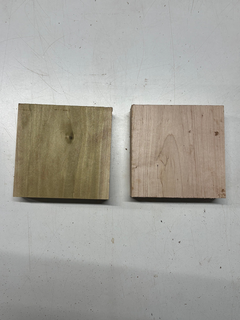 2 Pack, 2 Species Ambrosia Maple + Poplar Bowl Blanks 6"x6"x2"#6888