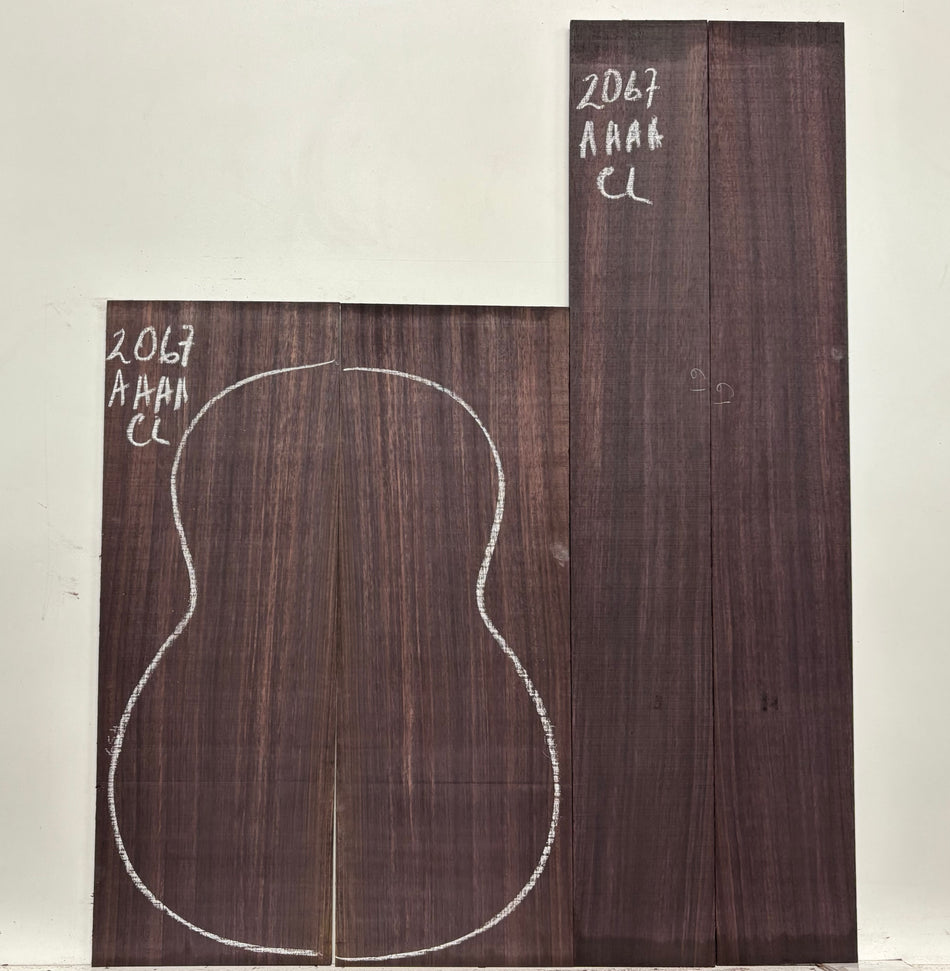 East Indian Rosewood Classical AAAA Grade Guitar Back & Side Set #2067 - Exotic Wood Zone