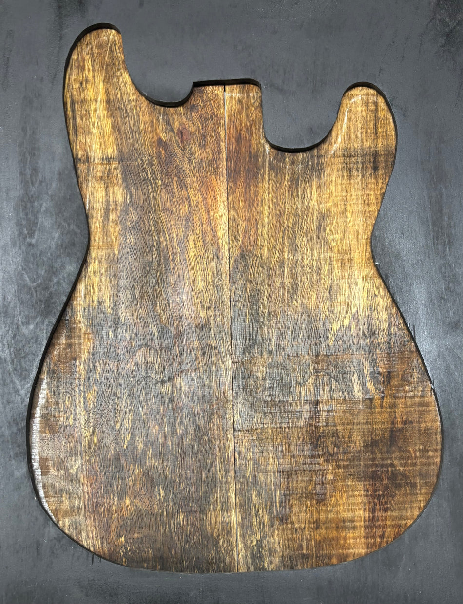 Defective Chocolate Flame Mango Guitar Drop Top- 22" x 7-1/4" x 1/4" #310