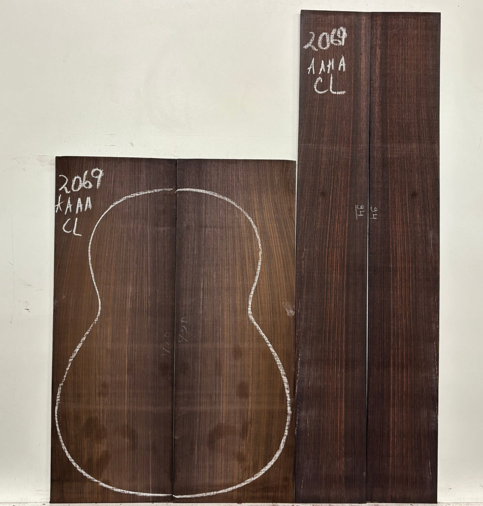 East Indian Rosewood Classical AAAA Grade Guitar Back & Side Set #2069 - Exotic Wood Zone