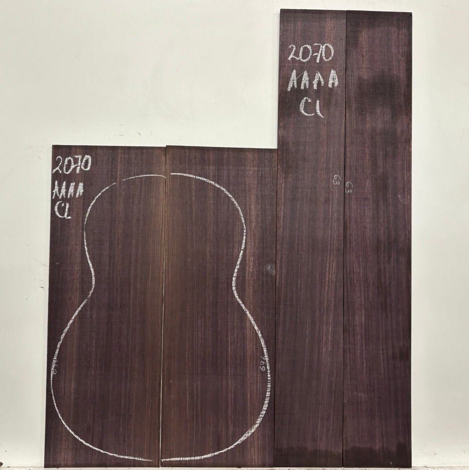 East Indian Rosewood Classical AAAA Grade Guitar Back & Side Set #2070 - Exotic Wood Zone