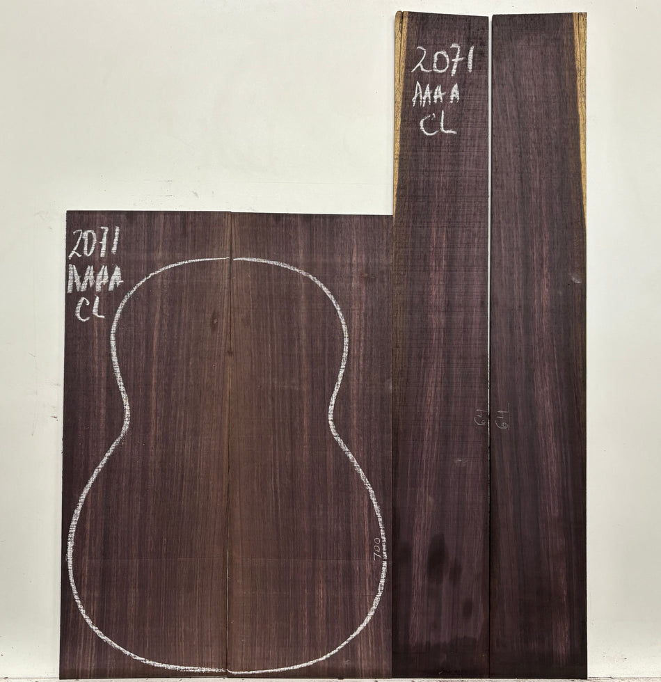 East Indian Rosewood Classical AAAA Grade Guitar Back & Side Set #2071 - Exotic Wood Zone