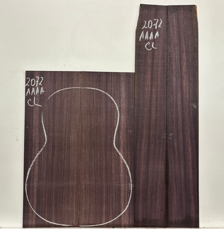 East Indian Rosewood Classical AAAA Grade Guitar Back & Side Set #2072 - Exotic Wood Zone