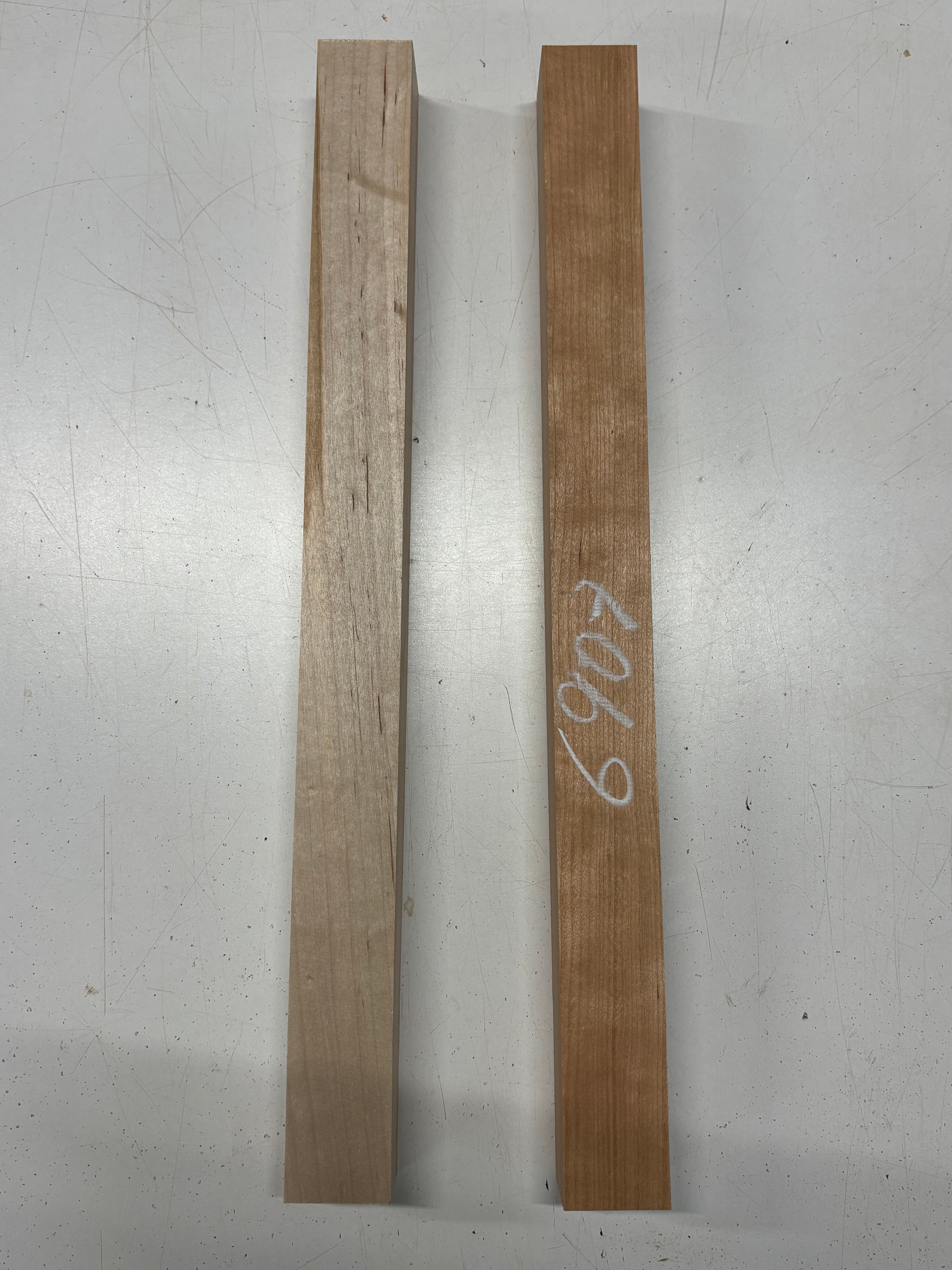 2 Pack, 2 Species Cherry + Hard Maple Turning Wood Blanks 21"x1-3/4"x1-3/4"#6907 - Exotic Wood Zone