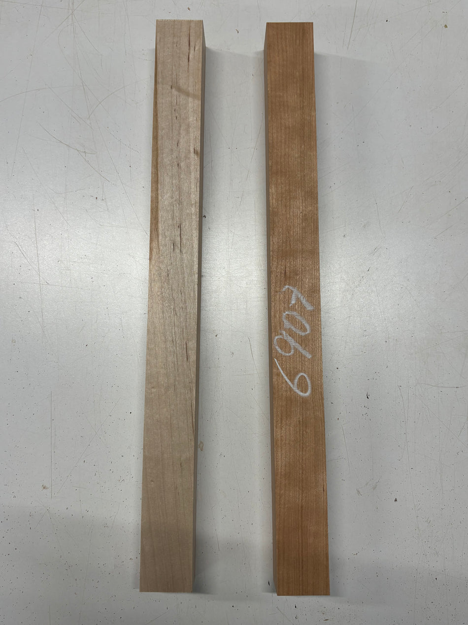 2 Pack, 2 Species Cherry + Hard Maple Turning Wood Blanks 21"x1-3/4"x1-3/4"#6907