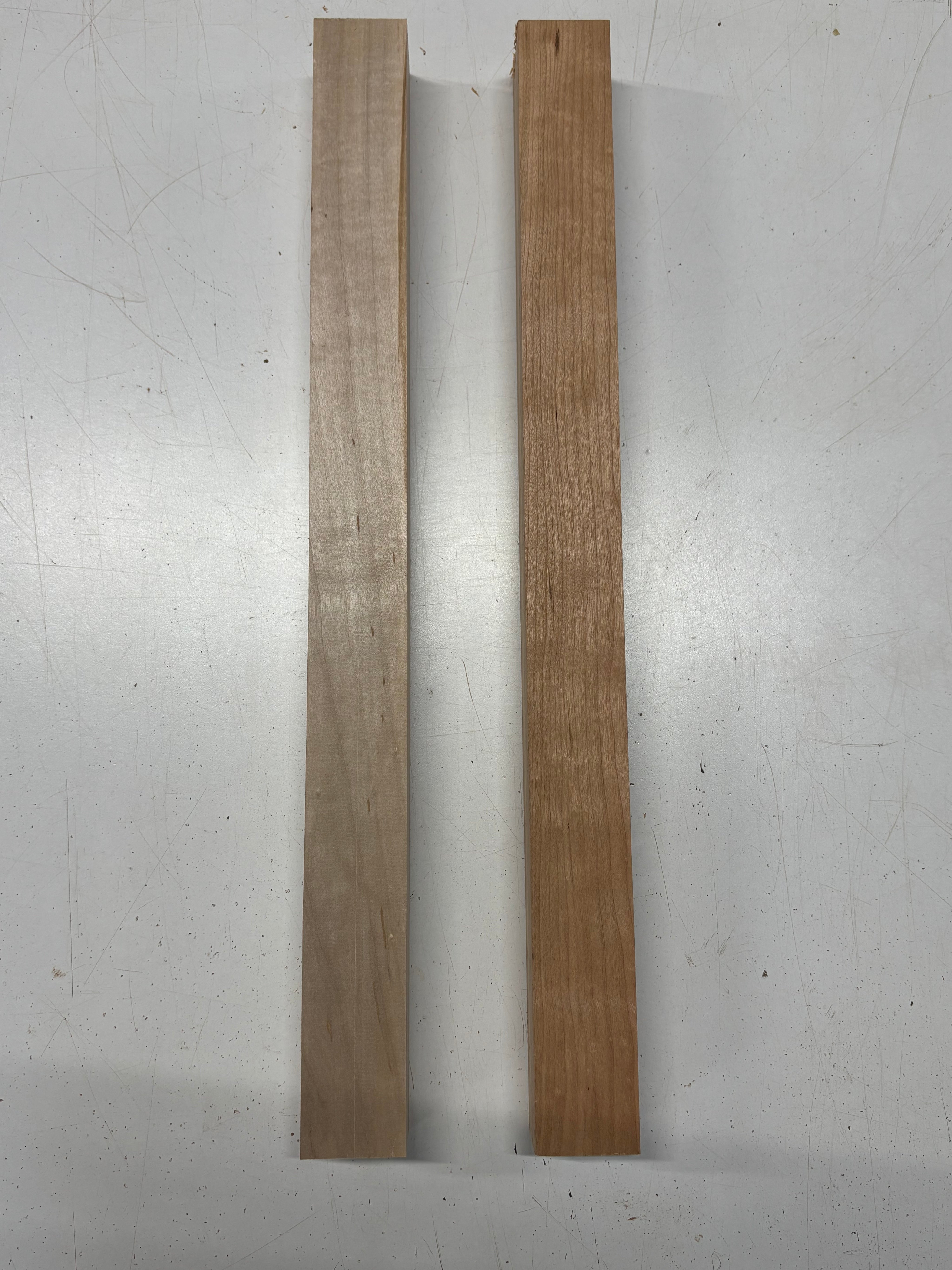 2 Pack, 2 Species Cherry + Hard Maple Turning Wood Blanks 21"x1-3/4"x1-3/4"#6907 - Exotic Wood Zone