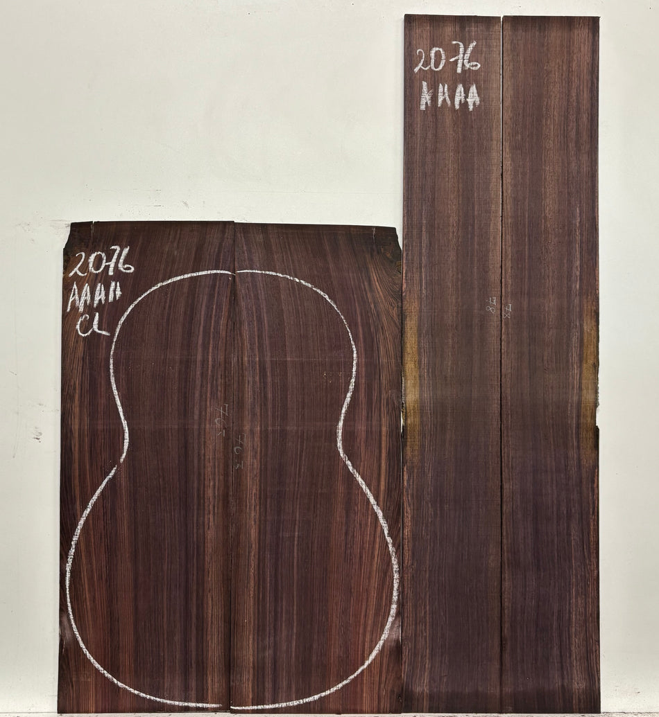 East Indian Rosewood Classical AAAA Grade Guitar Back & Side Set #2076 - Exotic Wood Zone