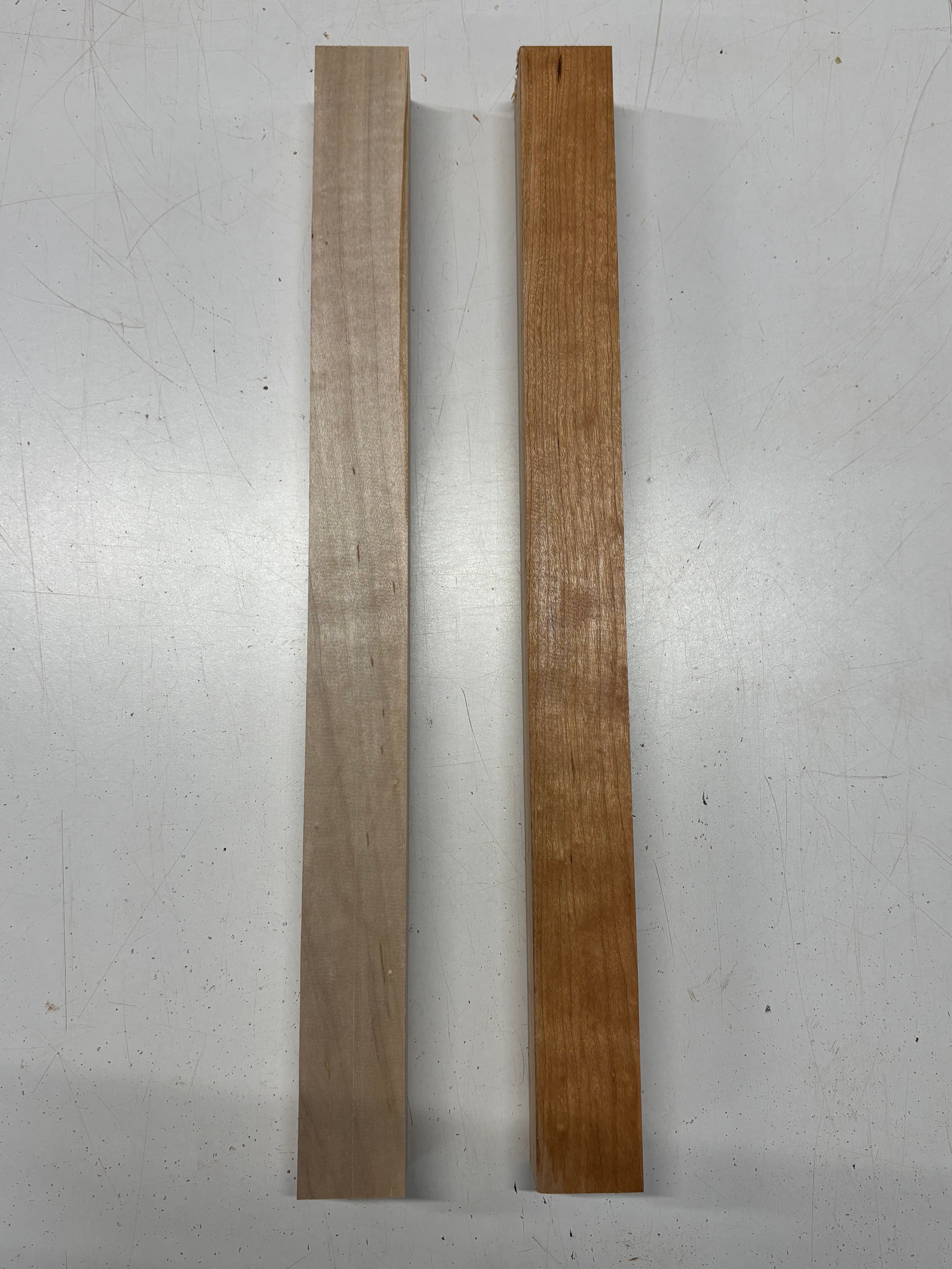 2 Pack, 2 Species Cherry + Hard Maple Turning Wood Blanks 21"x1-3/4"x1-3/4"#6907 - Exotic Wood Zone