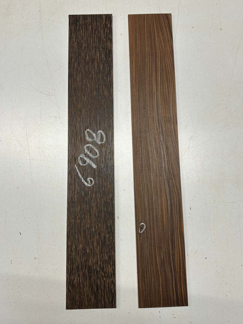 2 Pack, 2 Species Black Palm + Santos Rosewood Thin Stock Lumber 24"x3-3/4"x3/16"#6908