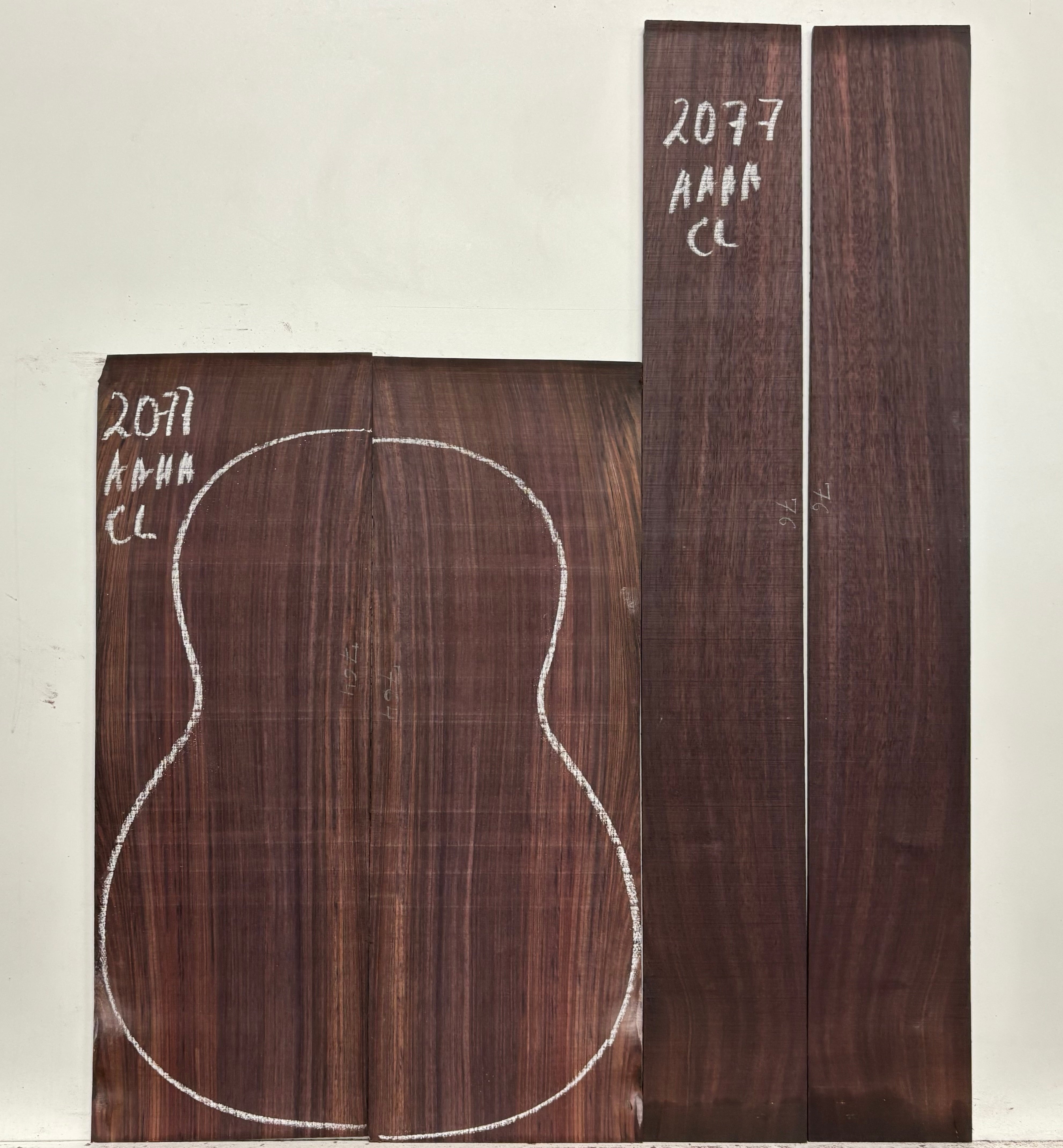 East Indian Rosewood Classical AAAA Grade Guitar Back & Side Set #2077 - Exotic Wood Zone