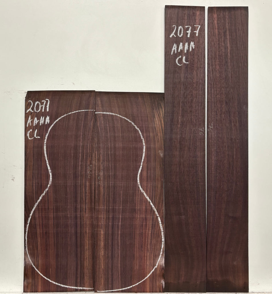 East Indian Rosewood Classical AAAA Grade Guitar Back & Side Set #2077 - Exotic Wood Zone