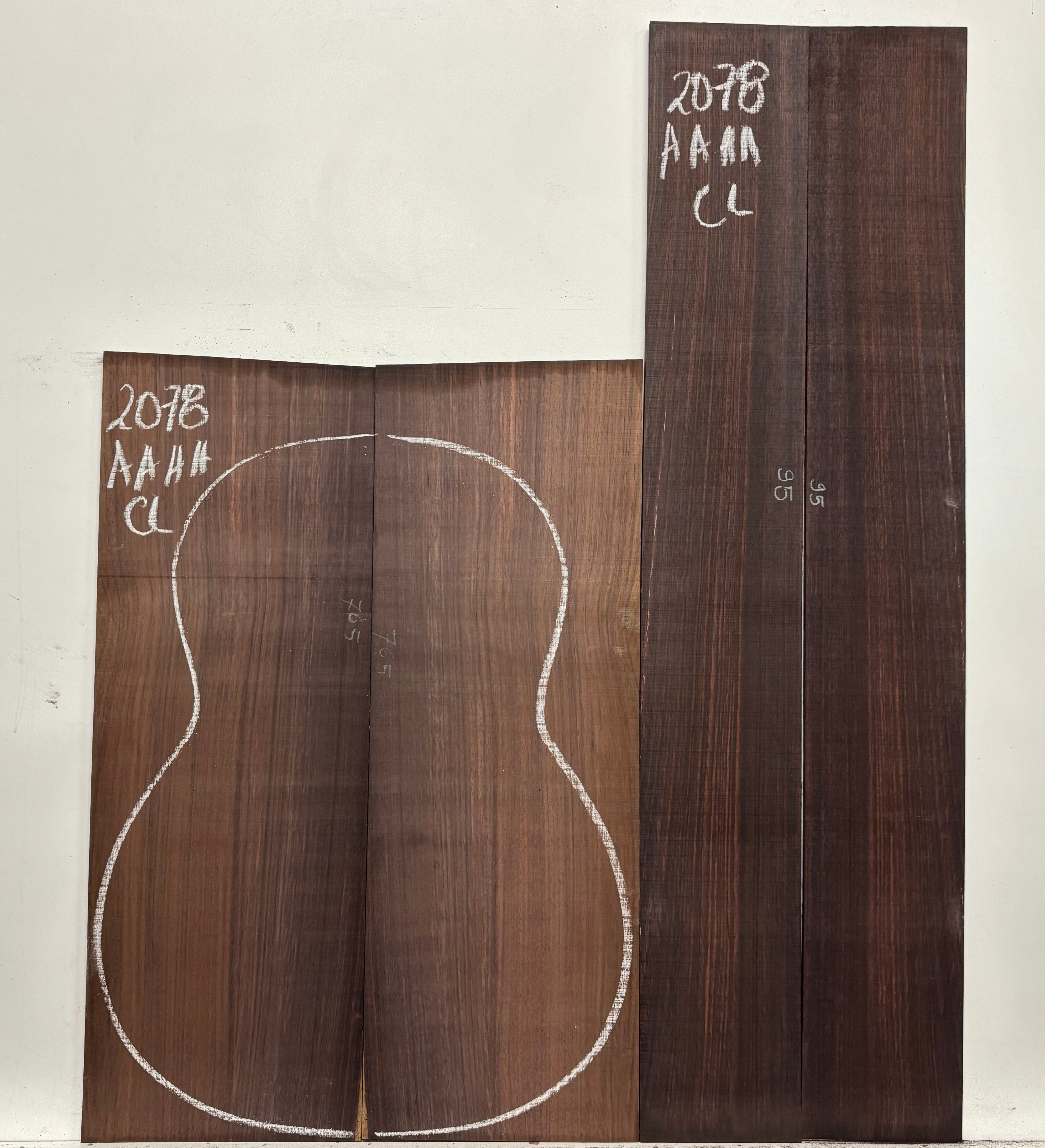 East Indian Rosewood Classical AAAA Grade Guitar Back & Side Set #2078 - Exotic Wood Zone