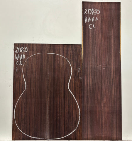 East Indian Rosewood Classical AAAA Grade Guitar Back & Side Set #2080 - Exotic Wood Zone