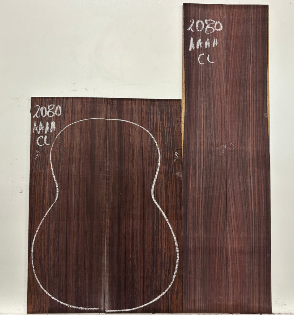 East Indian Rosewood Classical AAAA Grade Guitar Back & Side Set #2080 - Exotic Wood Zone