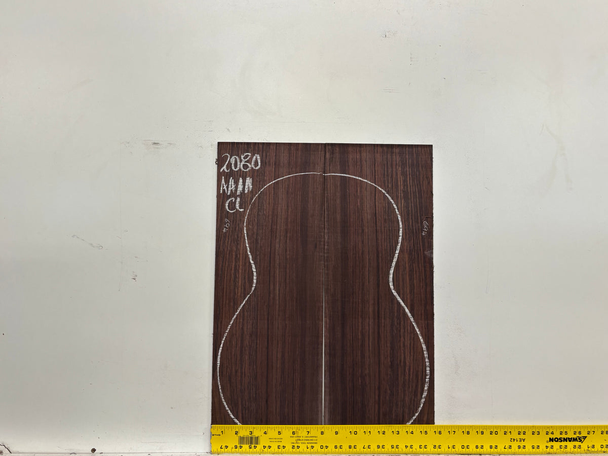 East Indian Rosewood Classical AAAA Grade Guitar Back & Side Set #2080 - Exotic Wood Zone