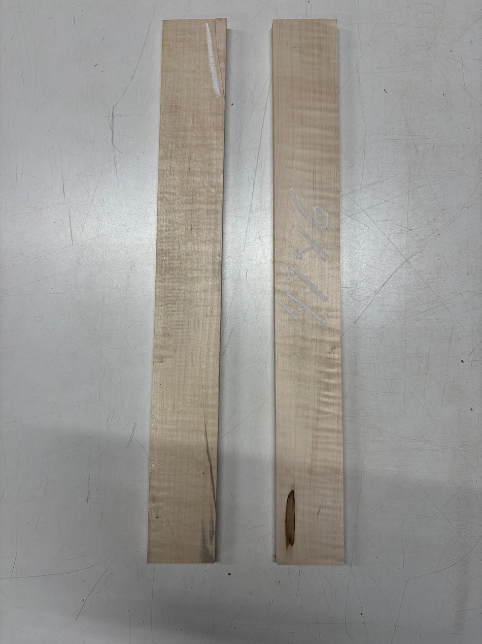 2 Pack, Flame Hard Maple Fingerboard Blanks 21"x2-1/2"x1/2"#4746