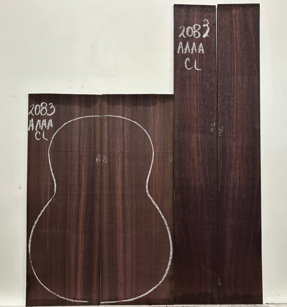 East Indian Rosewood Classical AAAA Grade Guitar Back & Side Set #2083 - Exotic Wood Zone