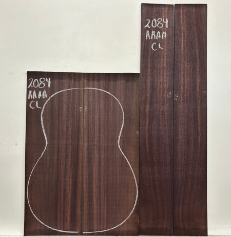 East Indian Rosewood Classical AAAA Grade Guitar Back & Side Set #2084 - Exotic Wood Zone