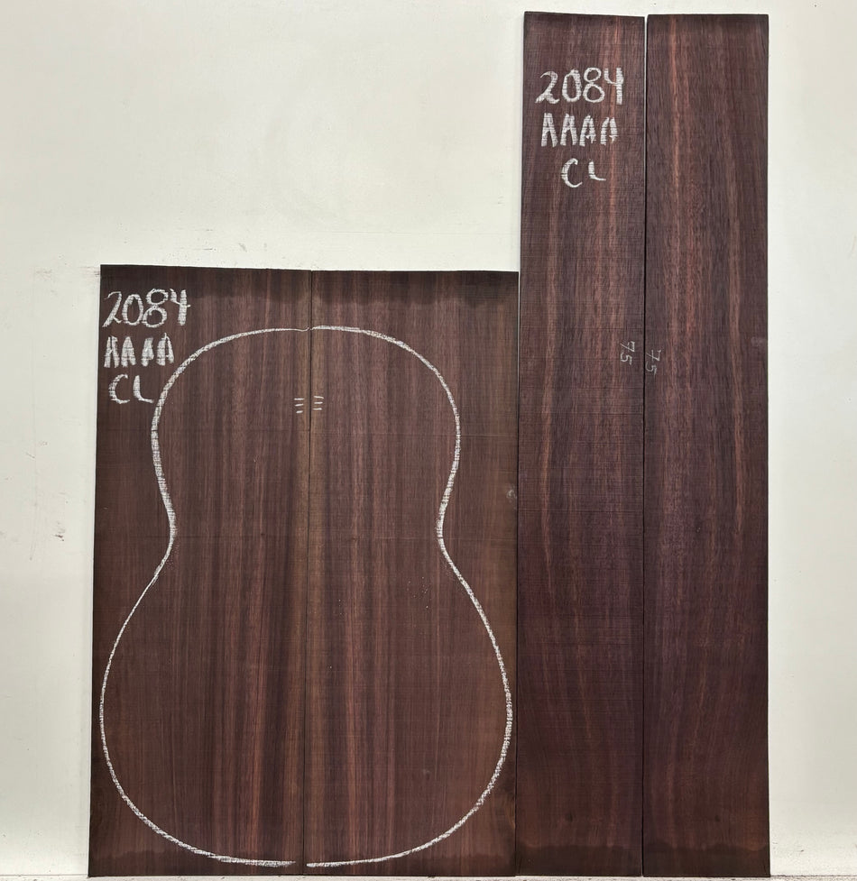 East Indian Rosewood Classical AAAA Grade Guitar Back & Side Set #2084 - Exotic Wood Zone