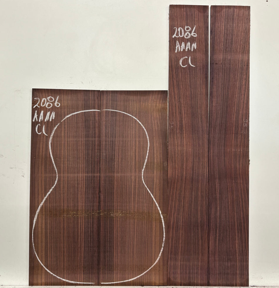 East Indian Rosewood Classical AAAA Grade Guitar Back & Side Set #2086 - Exotic Wood Zone