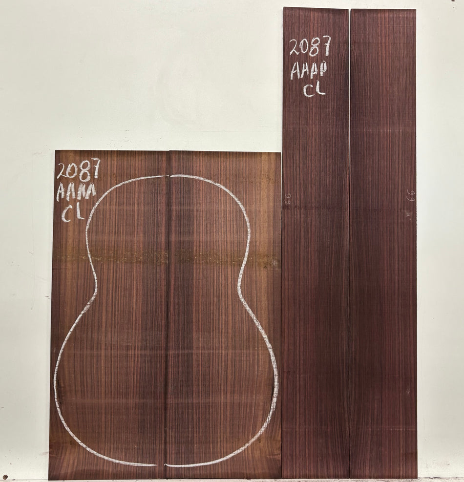 East Indian Rosewood Classical AAAA Grade Guitar Back & Side Set #2087 - Exotic Wood Zone