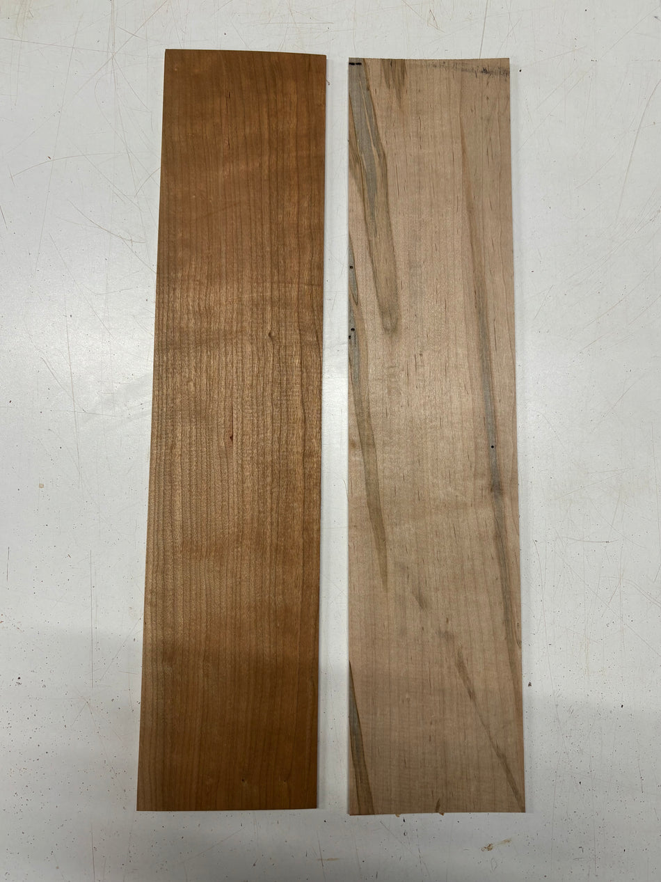 2 Pack, 2 Species Cherry + Ambrosia Maple Thin Stock Lumber 23"x5"x1/8"#6927