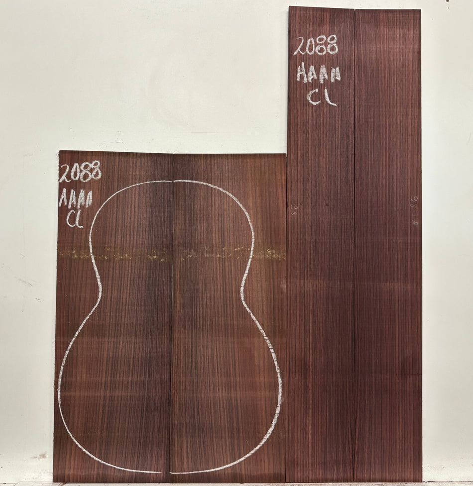 East Indian Rosewood Classical AAAA Grade Guitar Back & Side Set #2088 - Exotic Wood Zone