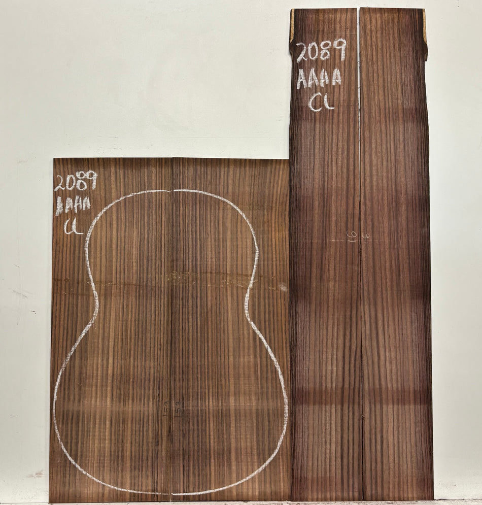 East Indian Rosewood Classical AAAA Grade Guitar Back & Side Set #2089 - Exotic Wood Zone