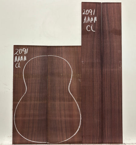 East Indian Rosewood Classical AAAA Grade Guitar Back & Side Set #2091 - Exotic Wood Zone