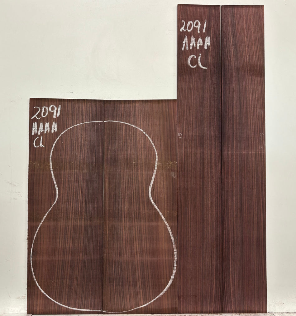 East Indian Rosewood Classical AAAA Grade Guitar Back & Side Set #2091 - Exotic Wood Zone