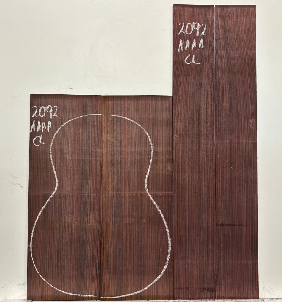 East Indian Rosewood Classical AAAA Grade Guitar Back & Side Set #2092 - Exotic Wood Zone